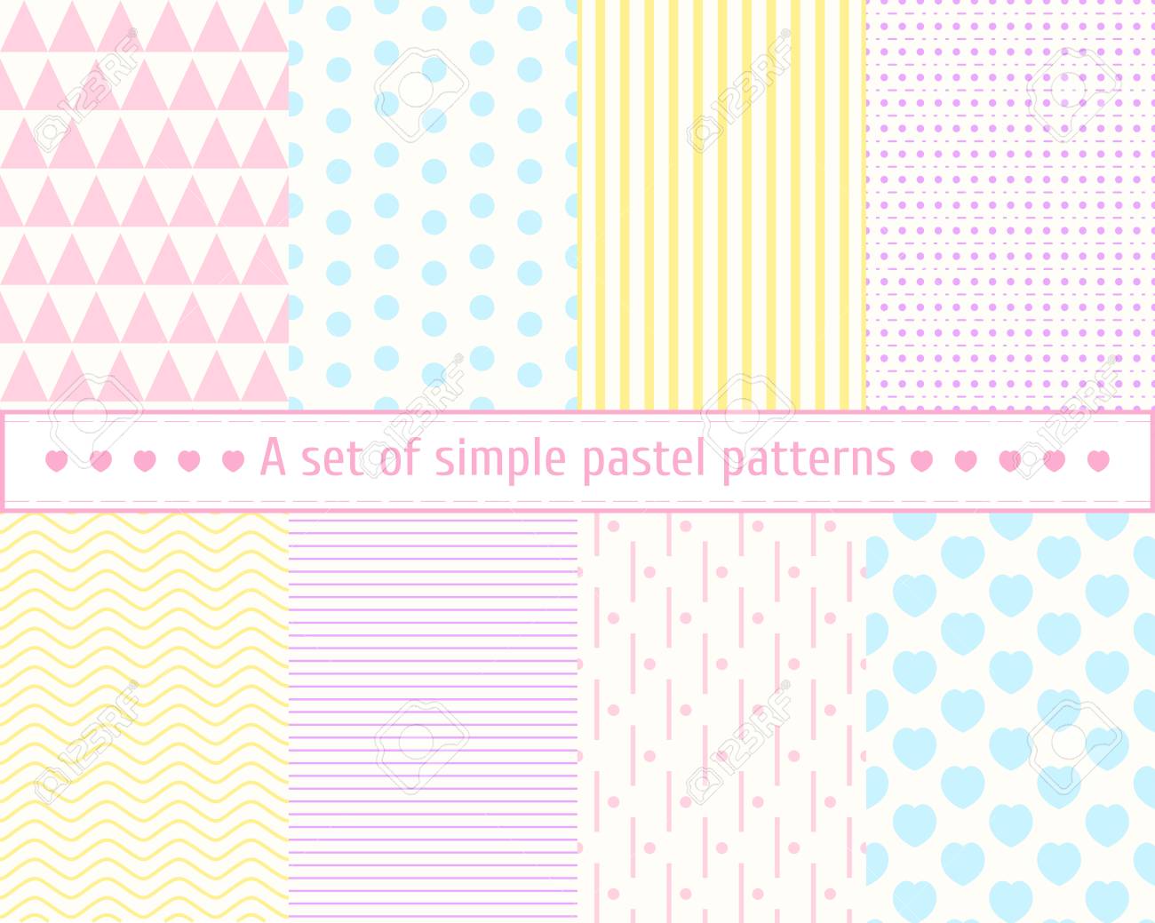 set pastel seamless patterns gentle simple concise patterns