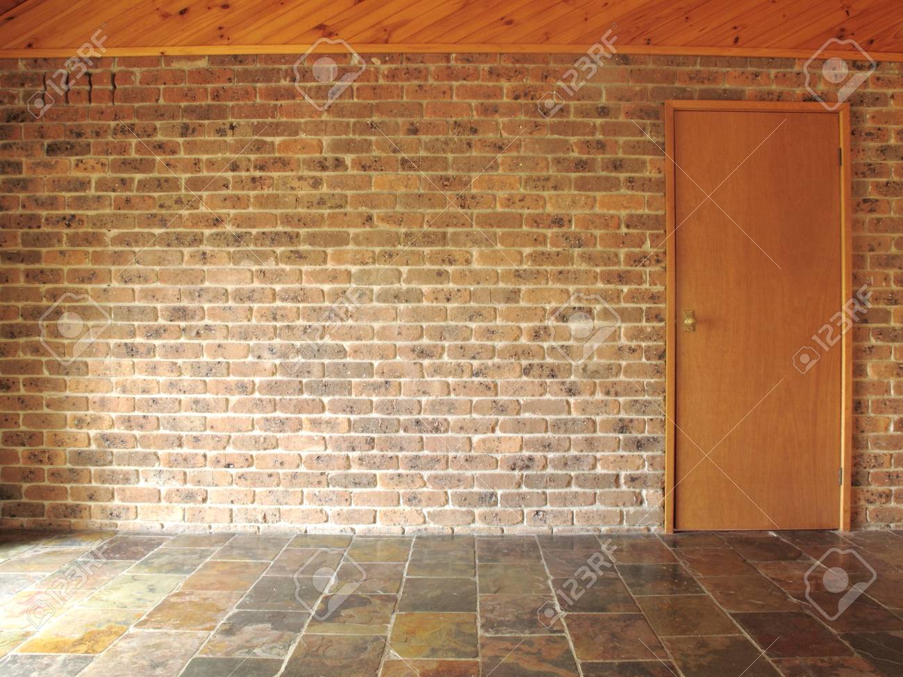 Interior De La Pared De Ladrillo Tiene El Diseno De Estilo Vintage