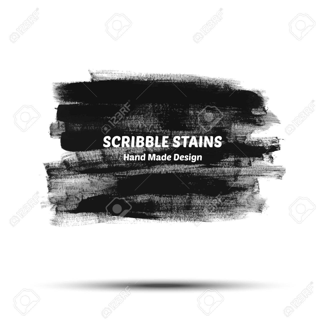 Scribble stains hand drawn in brush. Vector logo elements - 40064230 Scribble stains hand drawn in brush. Vector logo elements - 40064230