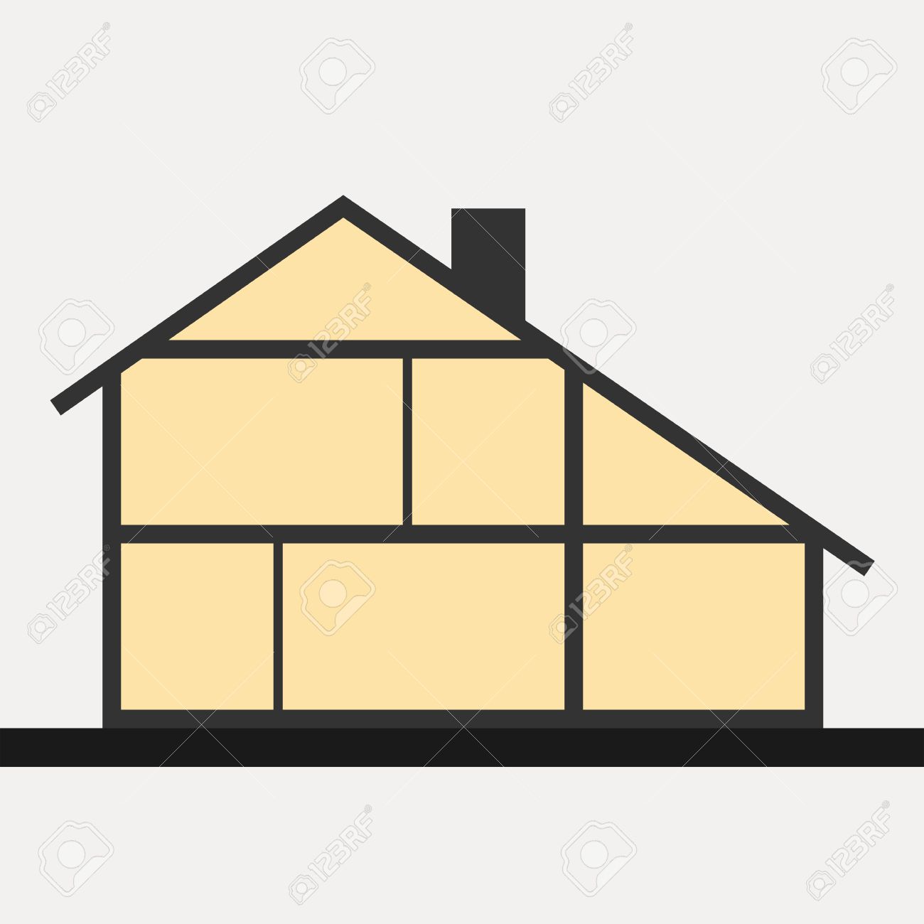 House in cut. Vertical cross section building. Vector illustration - 40064601 House in cut. Vertical cross section building. Vector illustration - 40064601