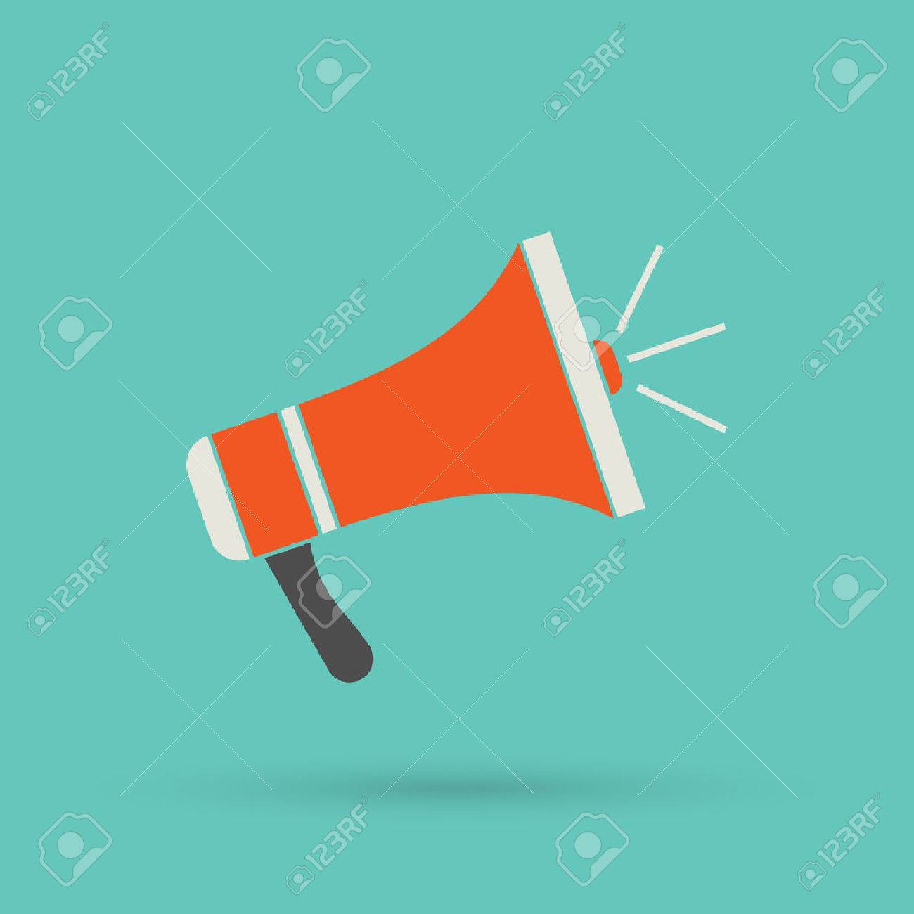 Flat red loudspeaker icon. Vector illustration megaphone - 41137655 Flat red loudspeaker icon. Vector illustration megaphone - 41137655