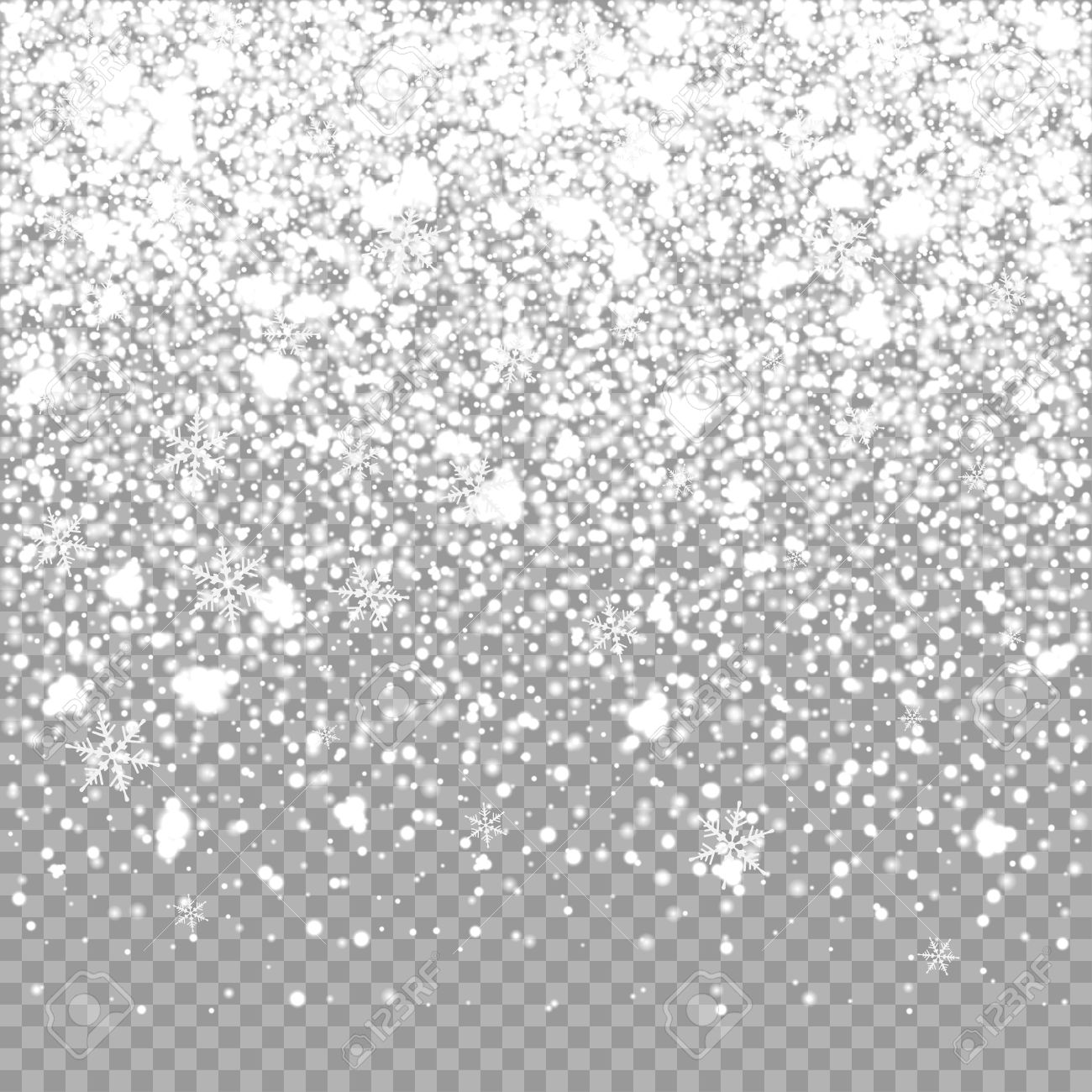 isolated christmas falling snow overlay on transparent background