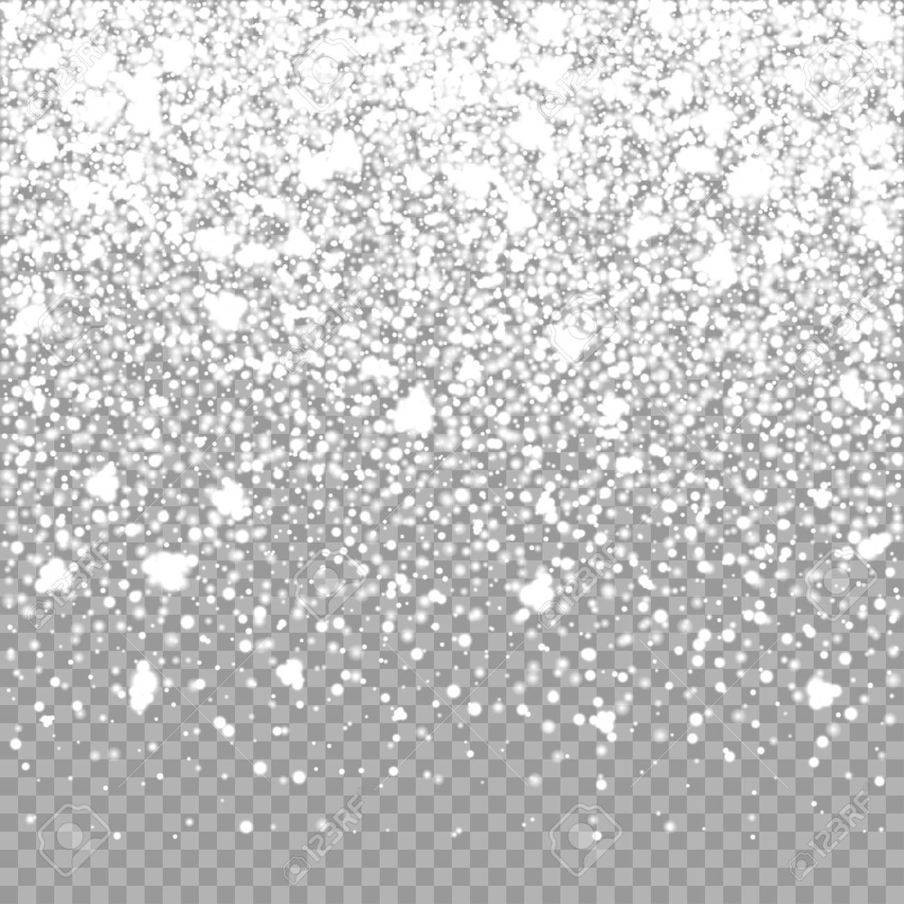 白い雪が降る分離のクリスマスは 透明な背景にオーバーレイします 雪嵐層 デザインの雪のパターン 雪背景テクスチャです ベクトルの雪図のイラスト素材 ベクタ Image