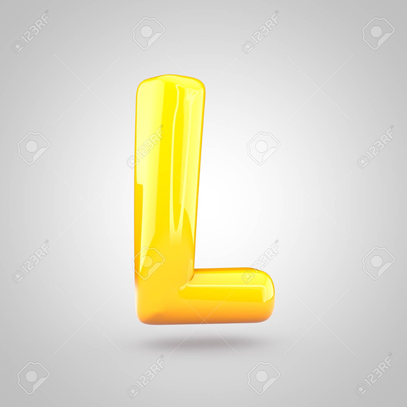 Glossy Yellow Paint Letter L Uppercase. 3D Render Of Bubble Twisted Font  With Glint And Ring Light Reflection Isolated On White Background. Stock  Photo, Picture and Royalty Free Image. Image 75555333., image size:1300x1300
