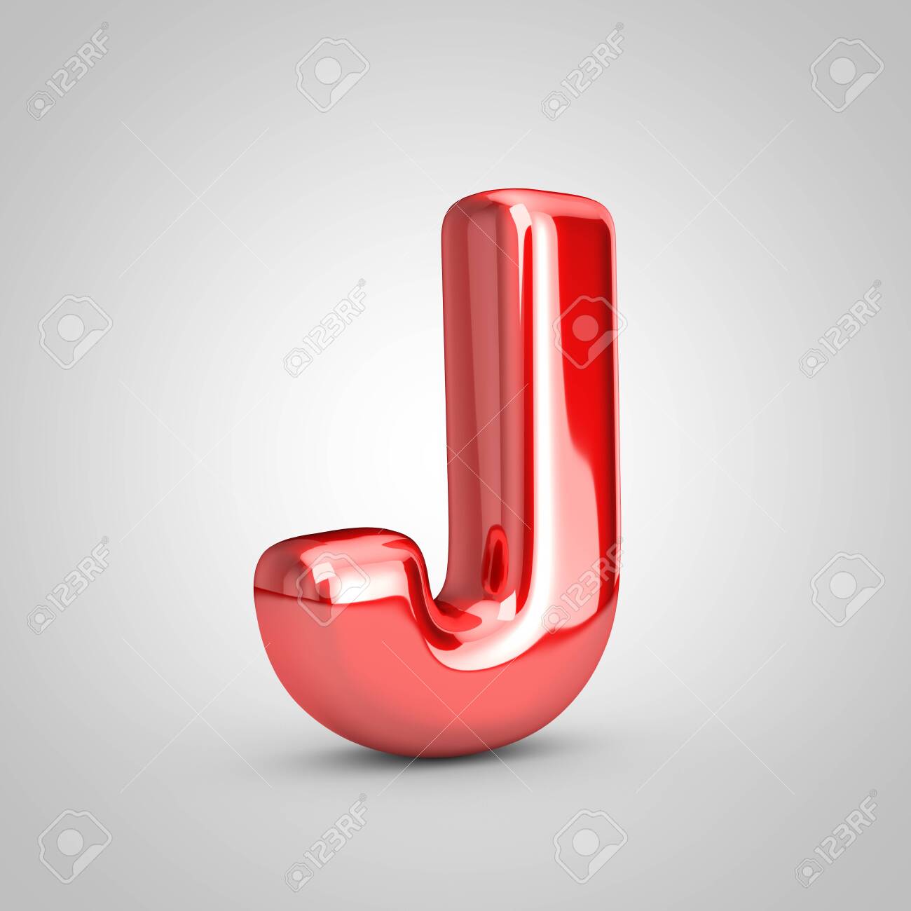Red shiny metallic balloon letter J uppercase isolated on white background. 3D rendered illustration. - 134344641 Red shiny metallic balloon letter J uppercase isolated on white background. 3D rendered illustration. - 134344641