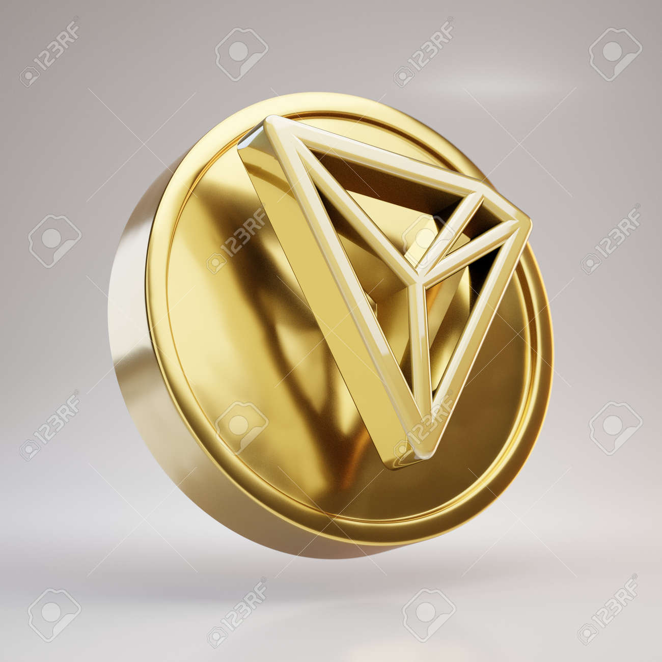 Tron Cryptocurrency Coin. Gold 3d Rendered Coin With Tron Symbol Isolated  On White Background. Stock Photo, Picture and Royalty Free Image. Image  163394105.
