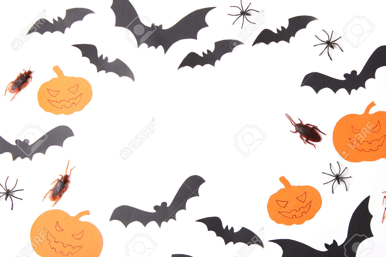 Halloween holiday background top view. Place for text - 168560863 Halloween holiday background top view. Place for text - 168560863