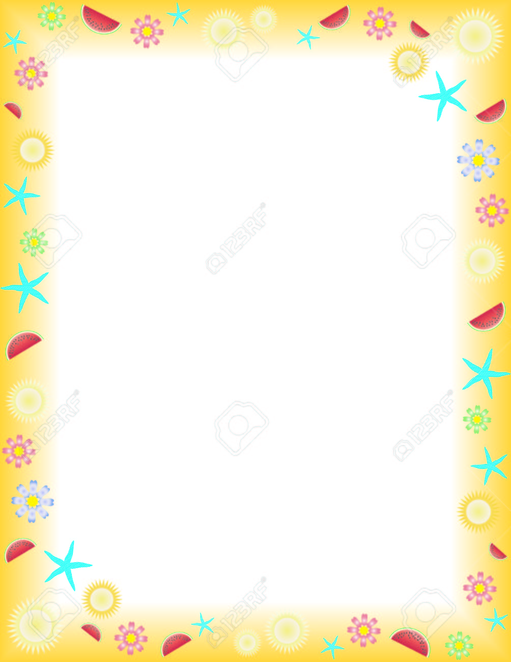 summer frame on a letter paper format royalty free cliparts vectors