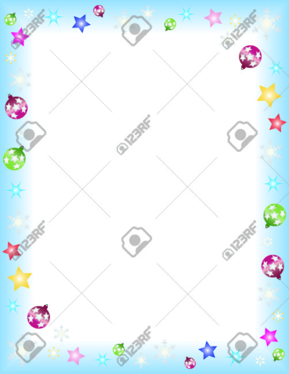 Winter Theme Frame On A Letter Paper Format