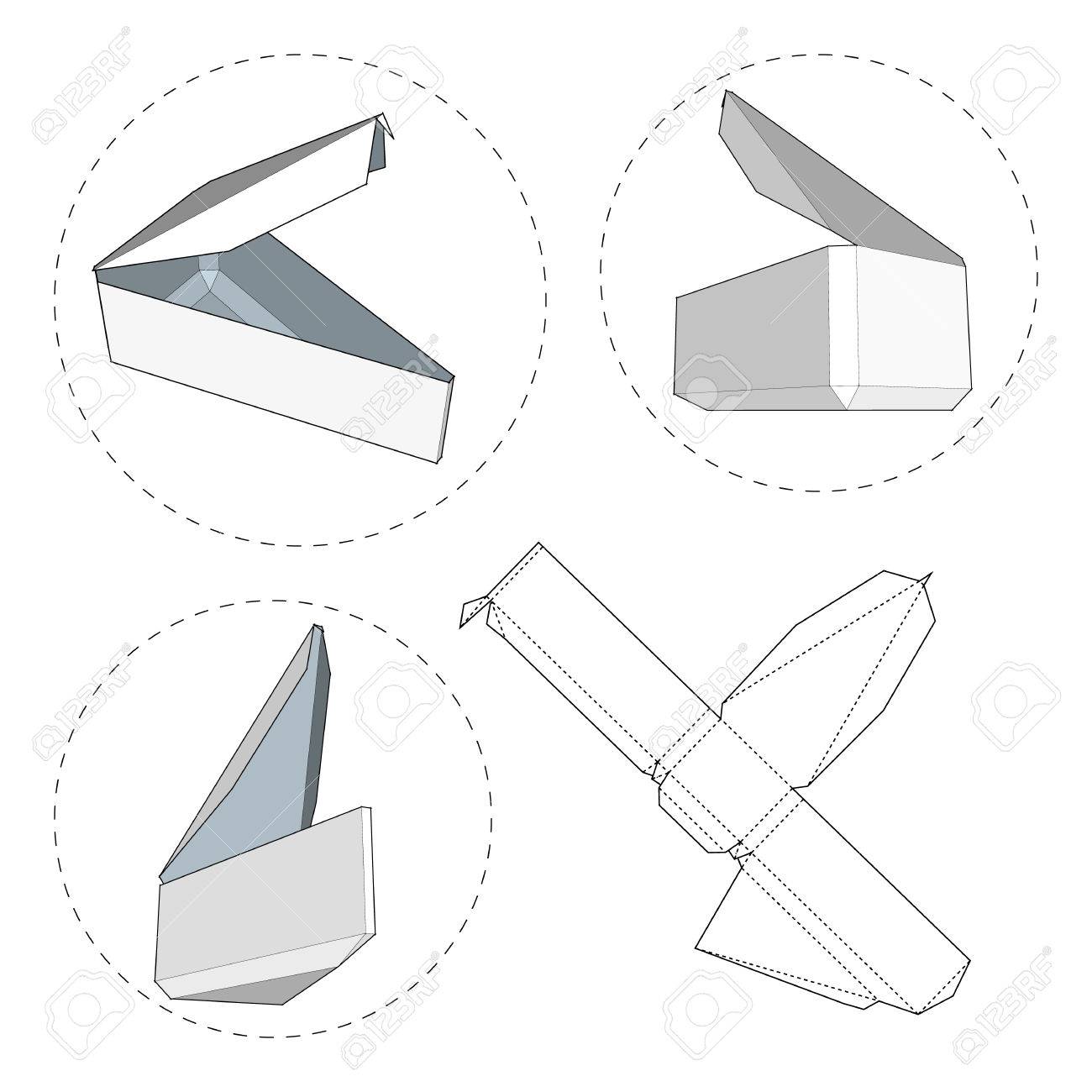 box with die cut template packing box for food gift or other