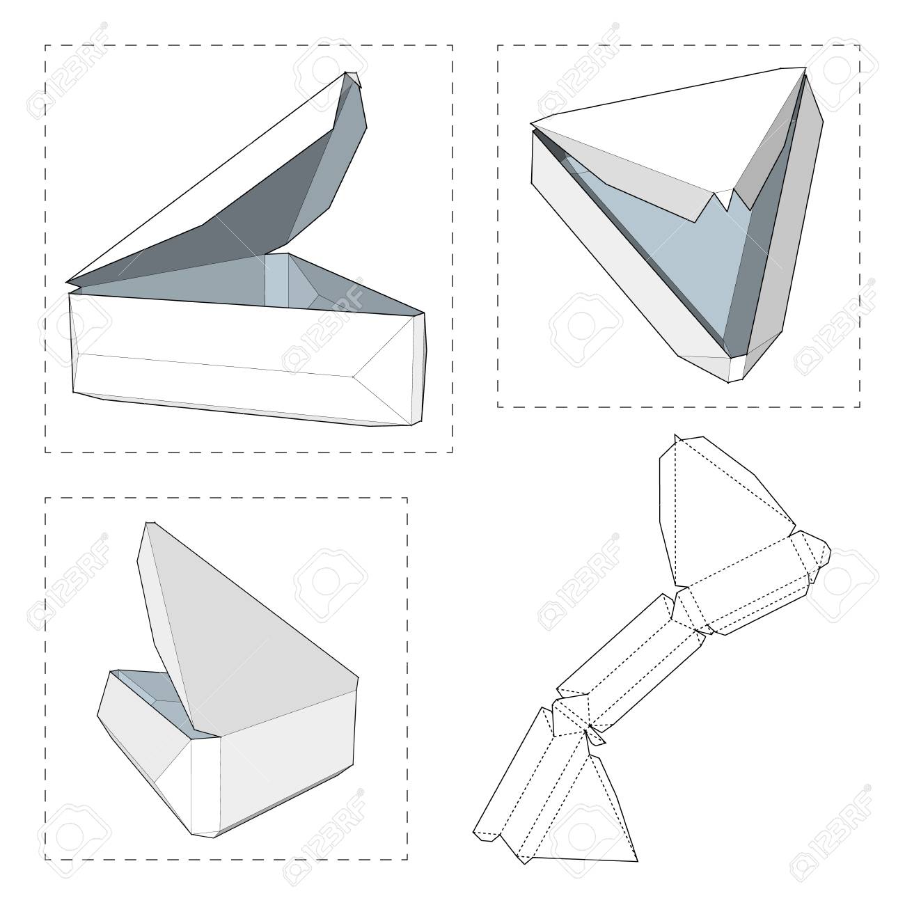 box with die cut template packing box for food gift or other