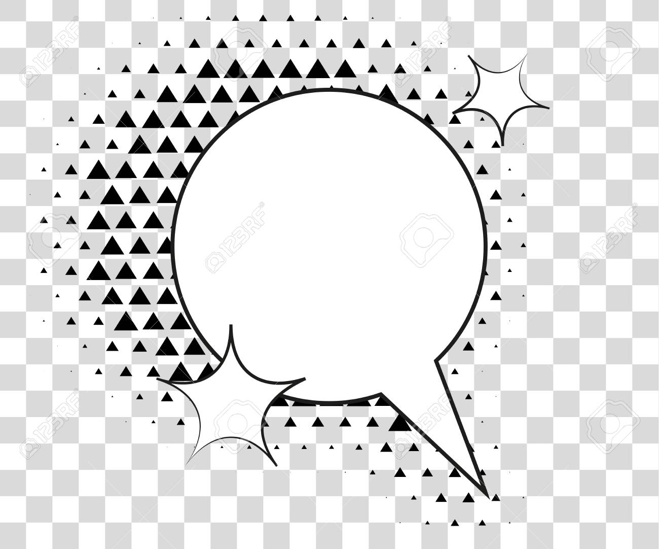 ハーフトーンの三角形の影を漫画の吹き出し ベクトル イラスト Eps 10 背景に分離されました のイラスト素材 ベクタ Image