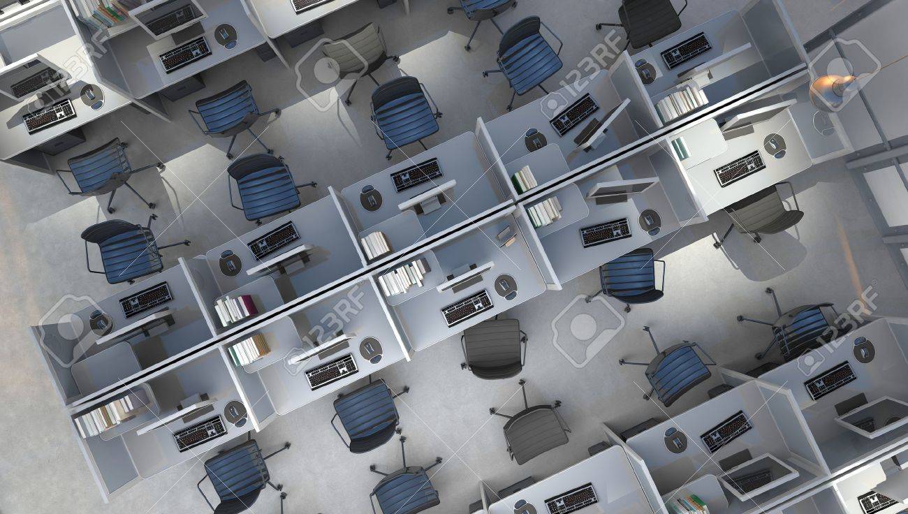 Moderno ufficio open space interno vista dall'alto foto royalty ...
