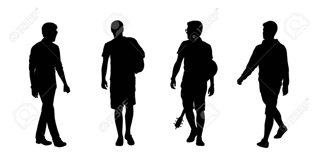 Идущий человек вид сзади рисунок