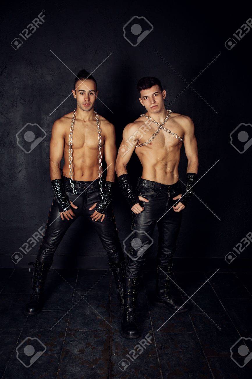 men in leather pants
