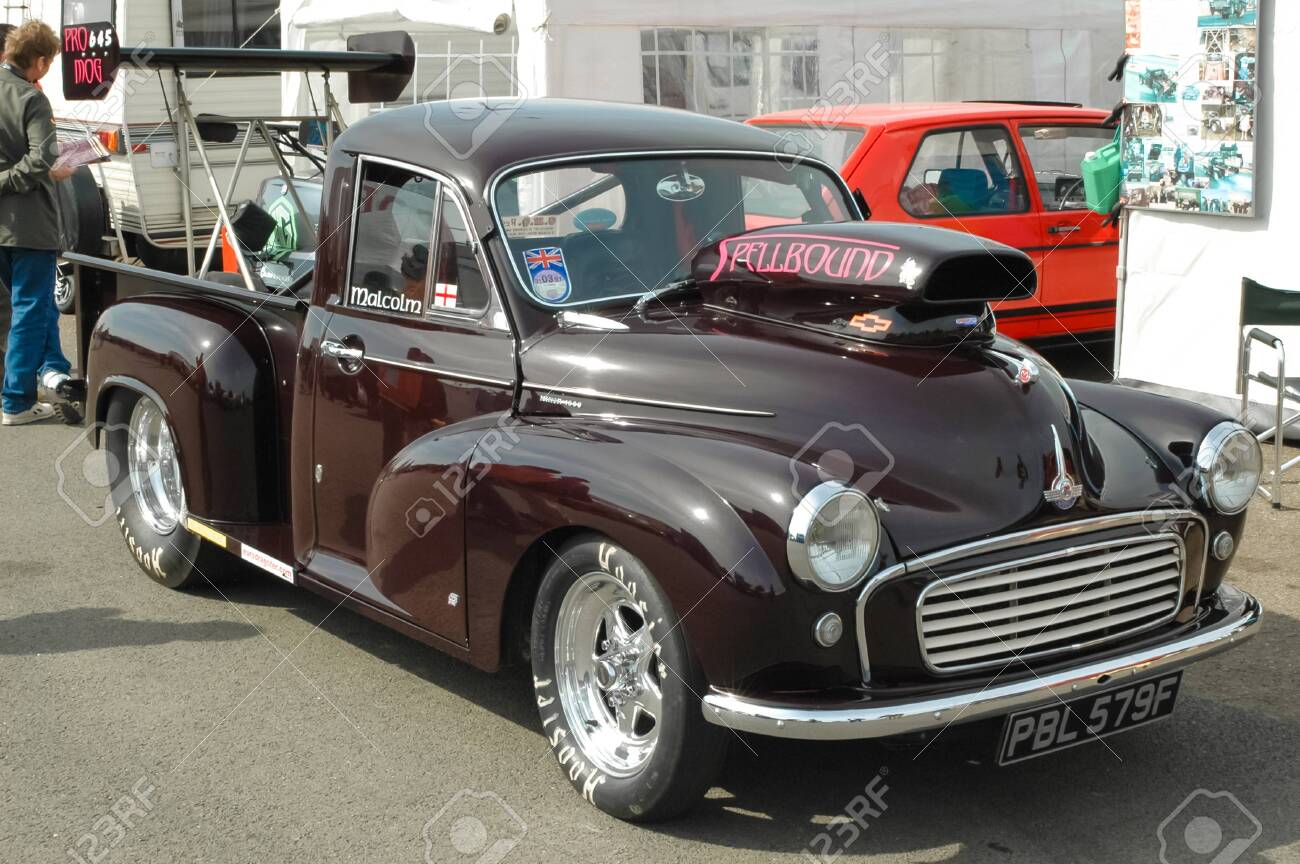 Custom Built Vintage Morris Minor Funny Car Dragster At A Motorsport Stock Photo Picture And Royalty Free Image Image 141718813