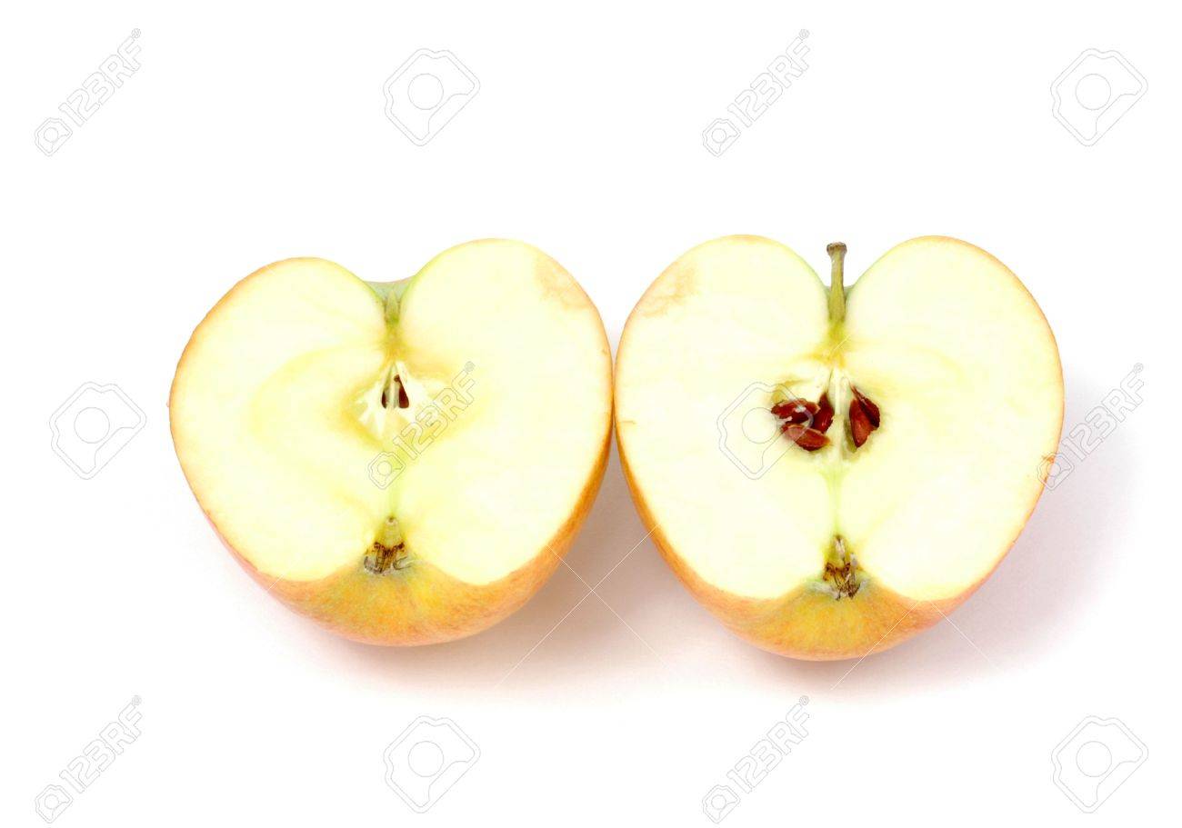 Photo of a sliced apple isolated on white background - 648826 Photo of a sliced apple isolated on white background - 648826