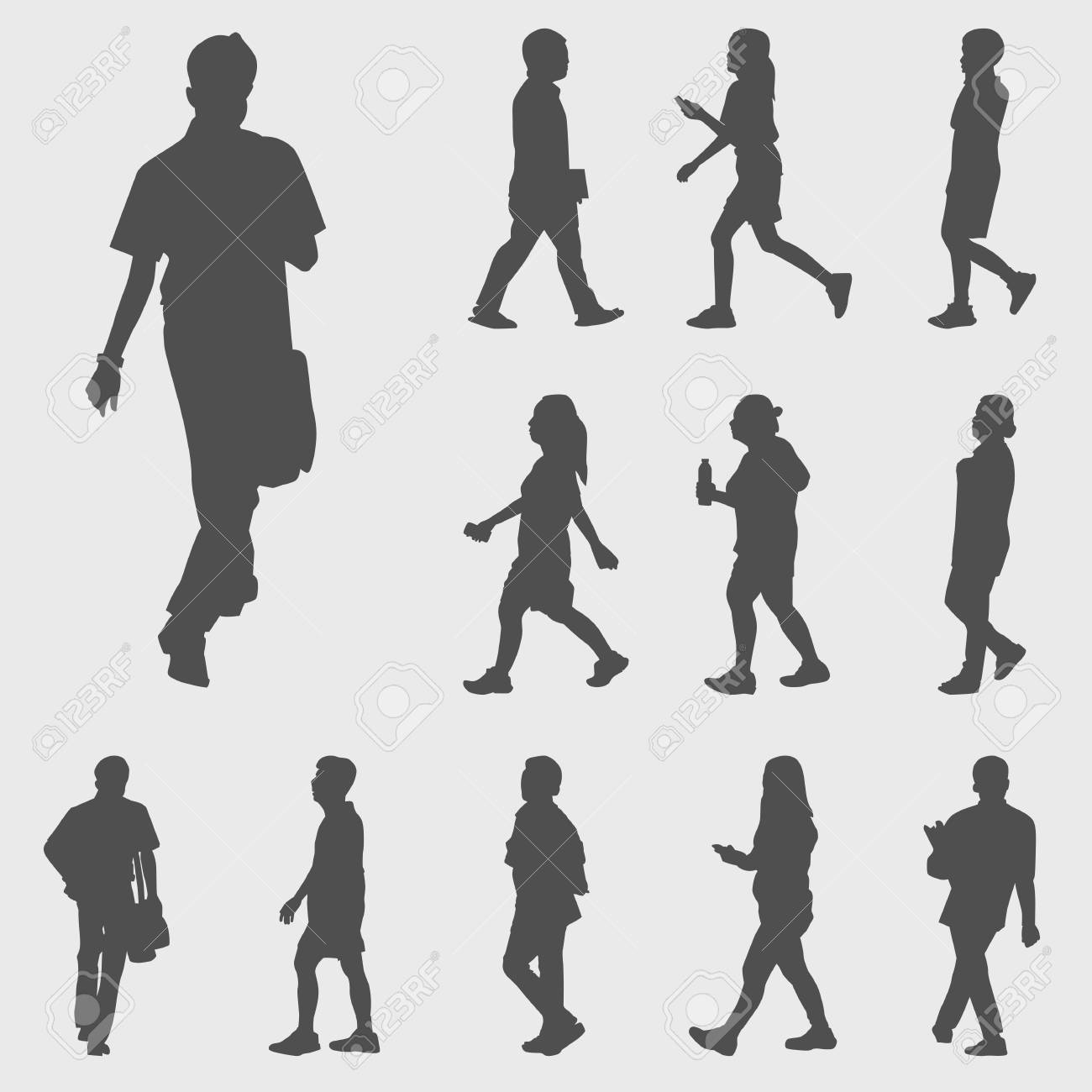 歩くシルエット ベクトル のイラスト素材 ベクタ Image