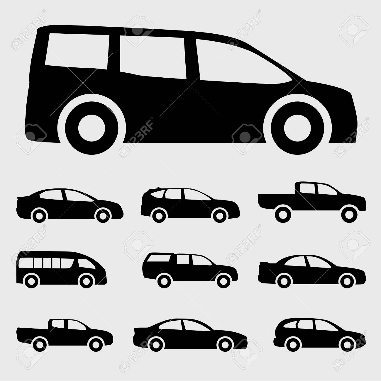 black cars icon vector