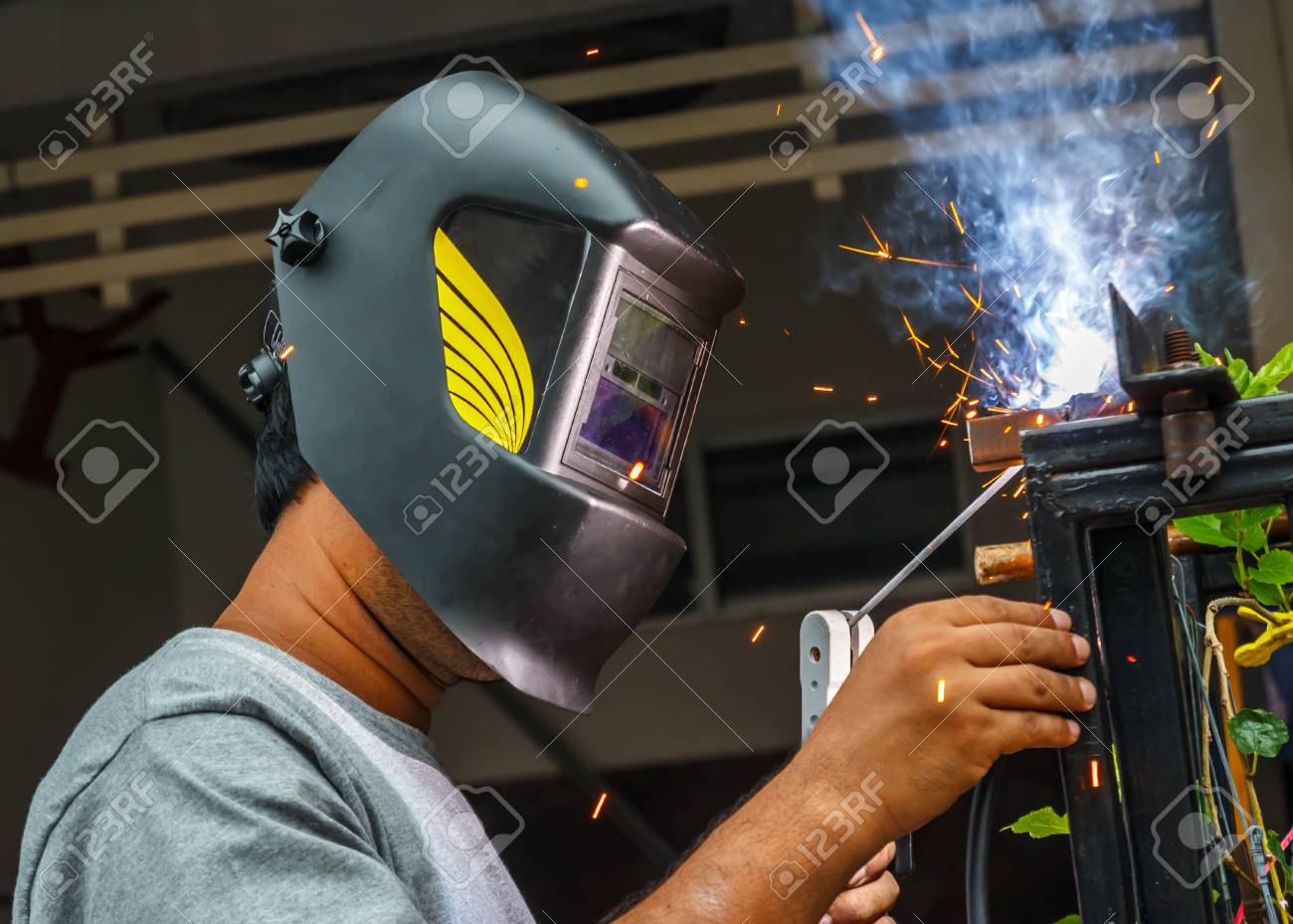 electric welding technician connecting metal stock photo picture welding technician