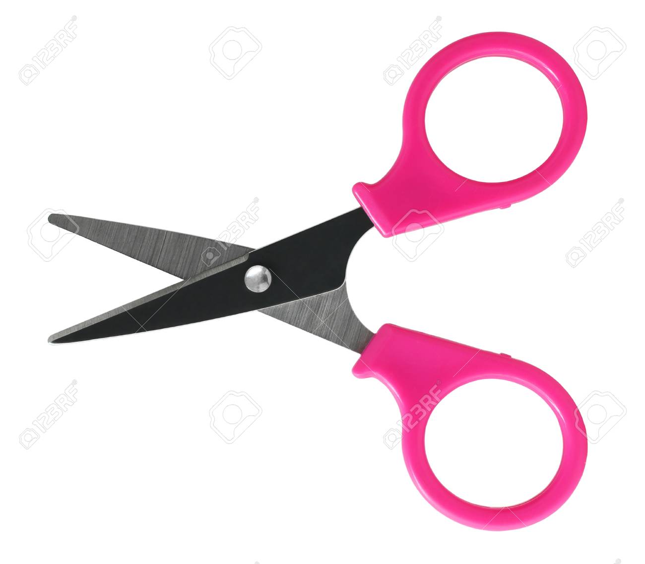 Small Pink Child Scissors Isolated On White Background Stock Photo, Picture  and Royalty Free Image. Image 34460751., image size:1300x1137