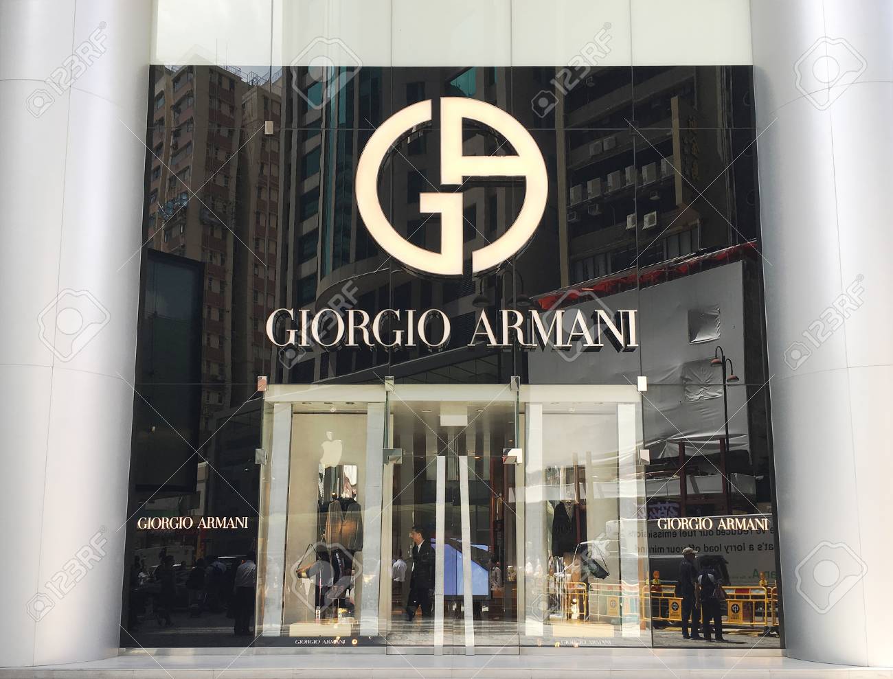 HONG KONG - SEPT 15, 2017: Giorgio Armani Store In Canton Road. Giorgio  Armani Is A Fashion Retailer Selling High End Apparel And Accessories From  The Namesake Designer. Stock Photo, Picture and