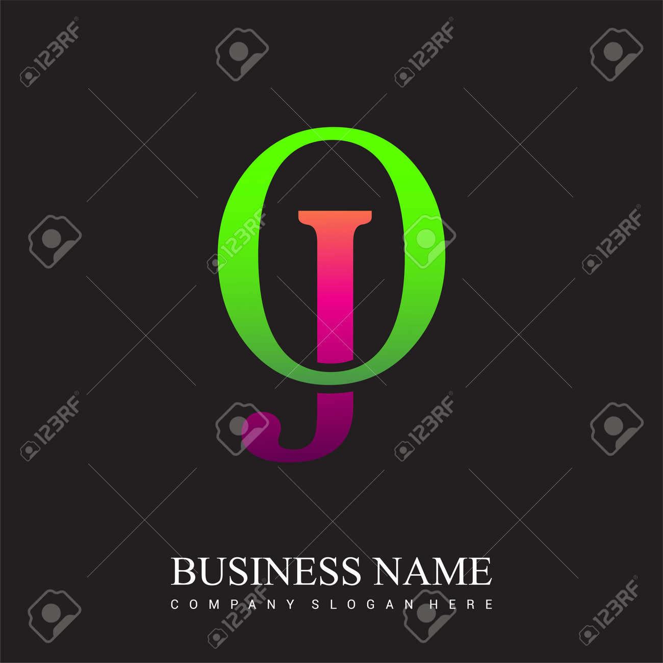 initial letter logo OJ colored pink and green, Vector logo design template elements for your business or company identity. - 157803175 initial letter logo OJ colored pink and green, Vector logo design template elements for your business or company identity. - 157803175