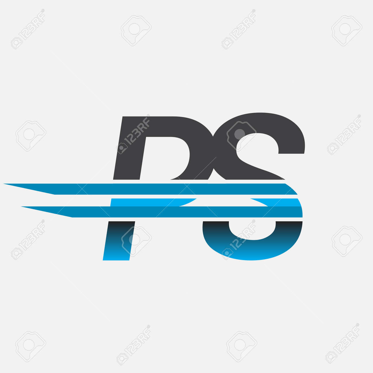 Initial Logo PS Company Name Colored Black And Blue, Simple And Modern Logo  Design. Royalty Free SVG, Cliparts, Vectors, and Stock Illustration. Image  159220526., image size:1300x1300