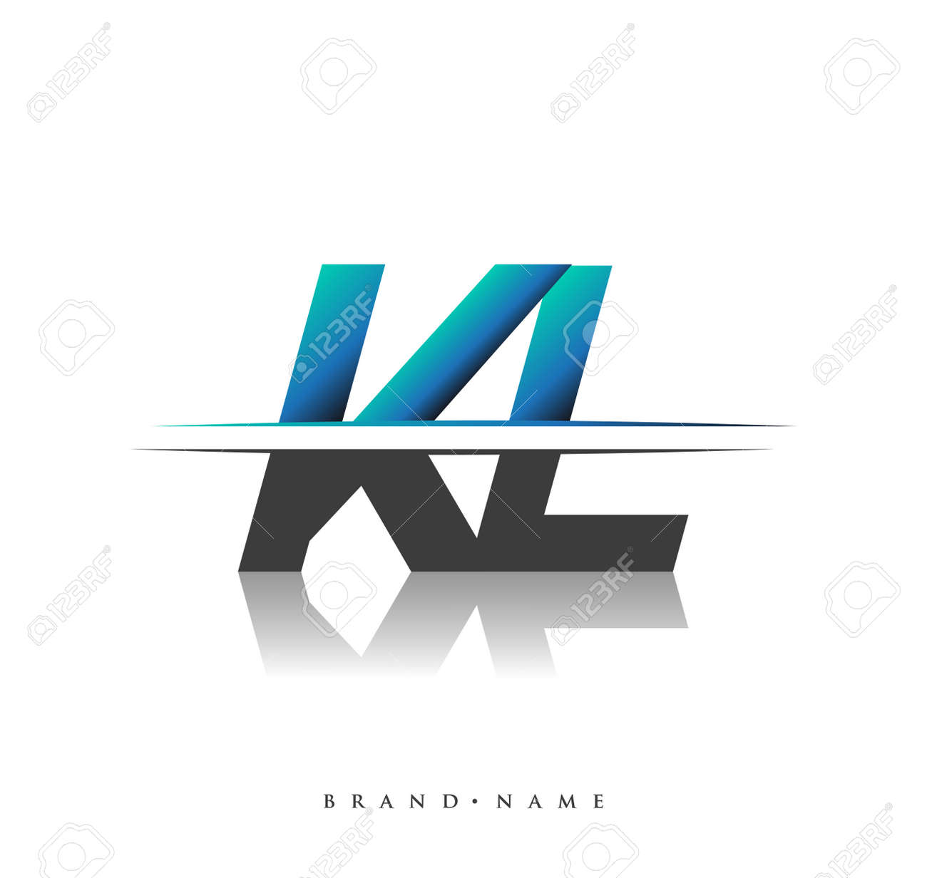 Kl Initial Logo Company Name Colored Black And Blue Simple And Modern Logo Design Royalty Free Cliparts Vectors And Stock Illustration Image