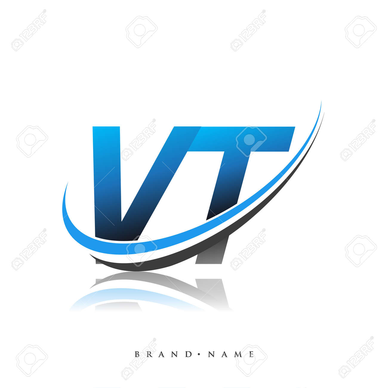 Vt Initial Logo Company Name Colored Blue And Black Swoosh Design Isolated On White Background Vector Logo For Business And Company Identity Royalty Free Cliparts Vectors And Stock Illustration Image 163290642