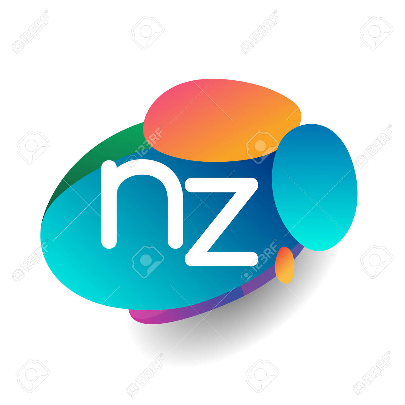 Letter NZ Logo With Colorful Splash Background, Letter Combination Logo  Design For Creative Industry, Web, Business And Company. Royalty Free SVG,  Cliparts, Vectors, and Stock Illustration. Image 166277527., image size:1300x1300
