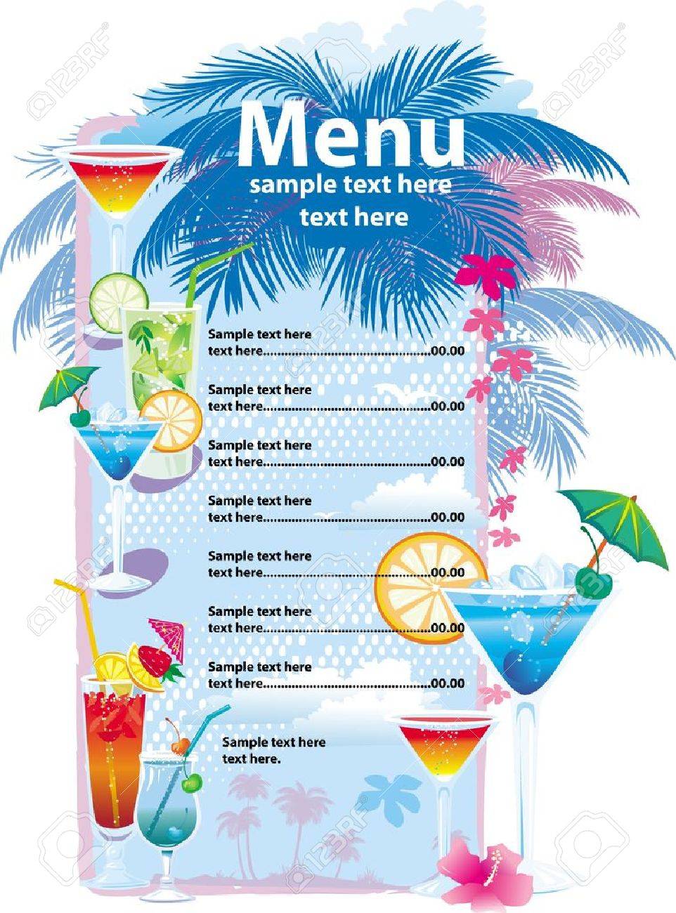 template designs of cocktail menu royalty free cliparts vectors drinks menu template