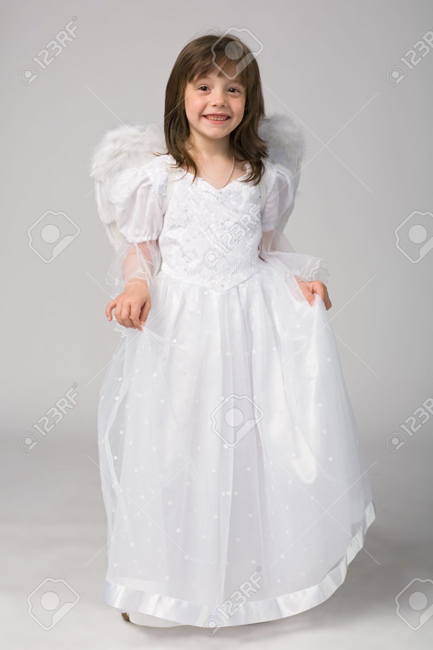 little girl in white