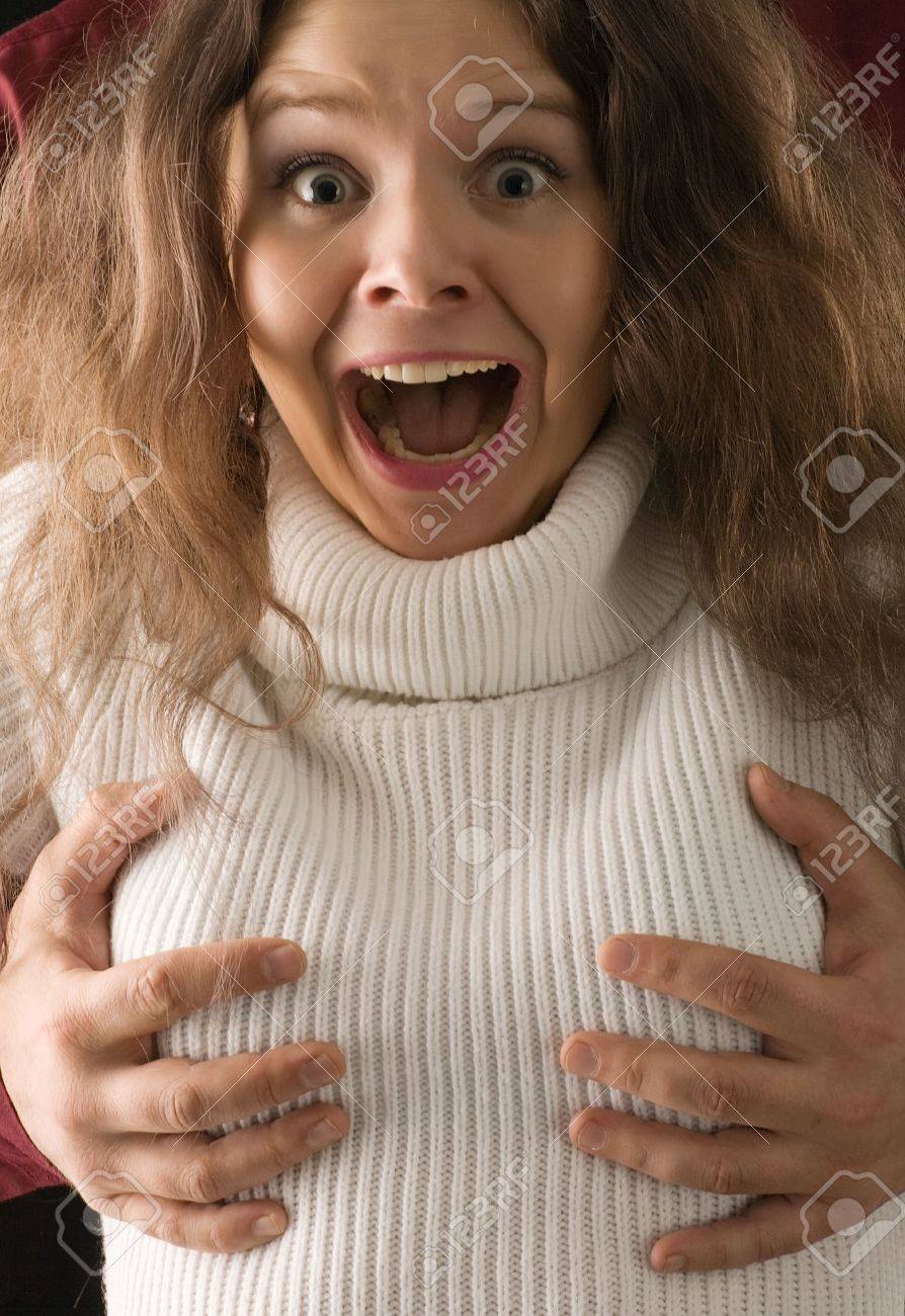 man holding boobs Man holding boobs