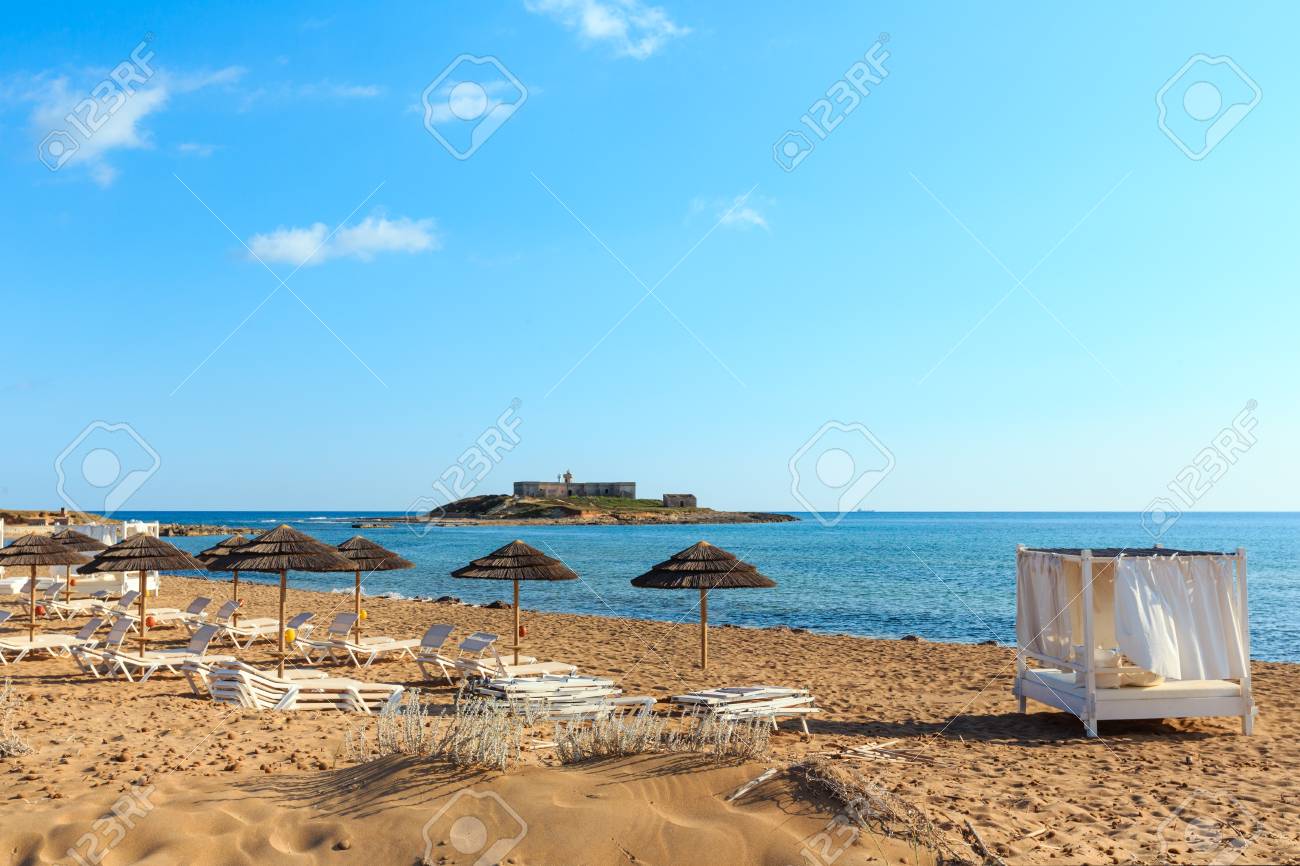 Isola Delle Correnti And Capo Passero Summer Sandy Sea Beach