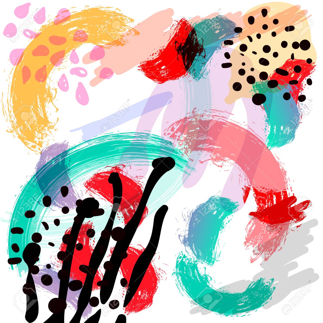 様式化されたベクター背景手描きイラスト シンプルな形状 生地のための明るいパターン のイラスト素材 ベクタ Image