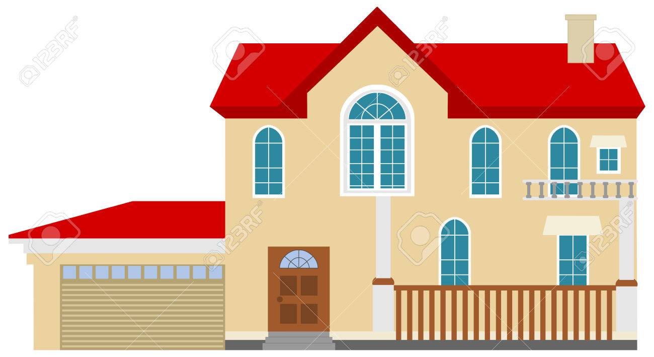素敵な大きな家の現実的です のイラスト素材 ベクタ Image