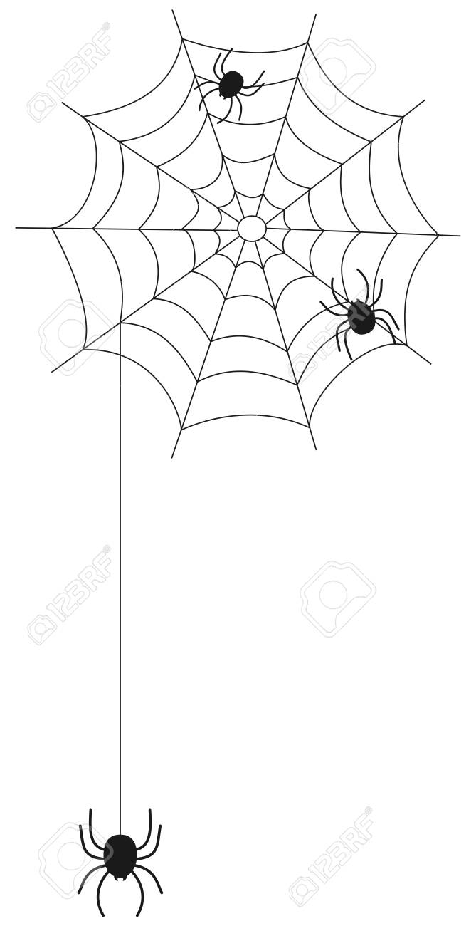 Plusieurs Araignée Sur Une Toile Clip Art Libres De Droits, Svg, Vecteurs Et Illustration. Image 32086152