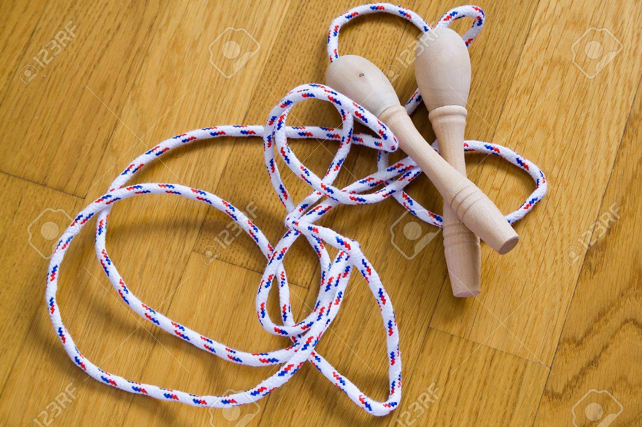 Jump Rope On The Wood Floor Stock Photo Picture And Royalty Free