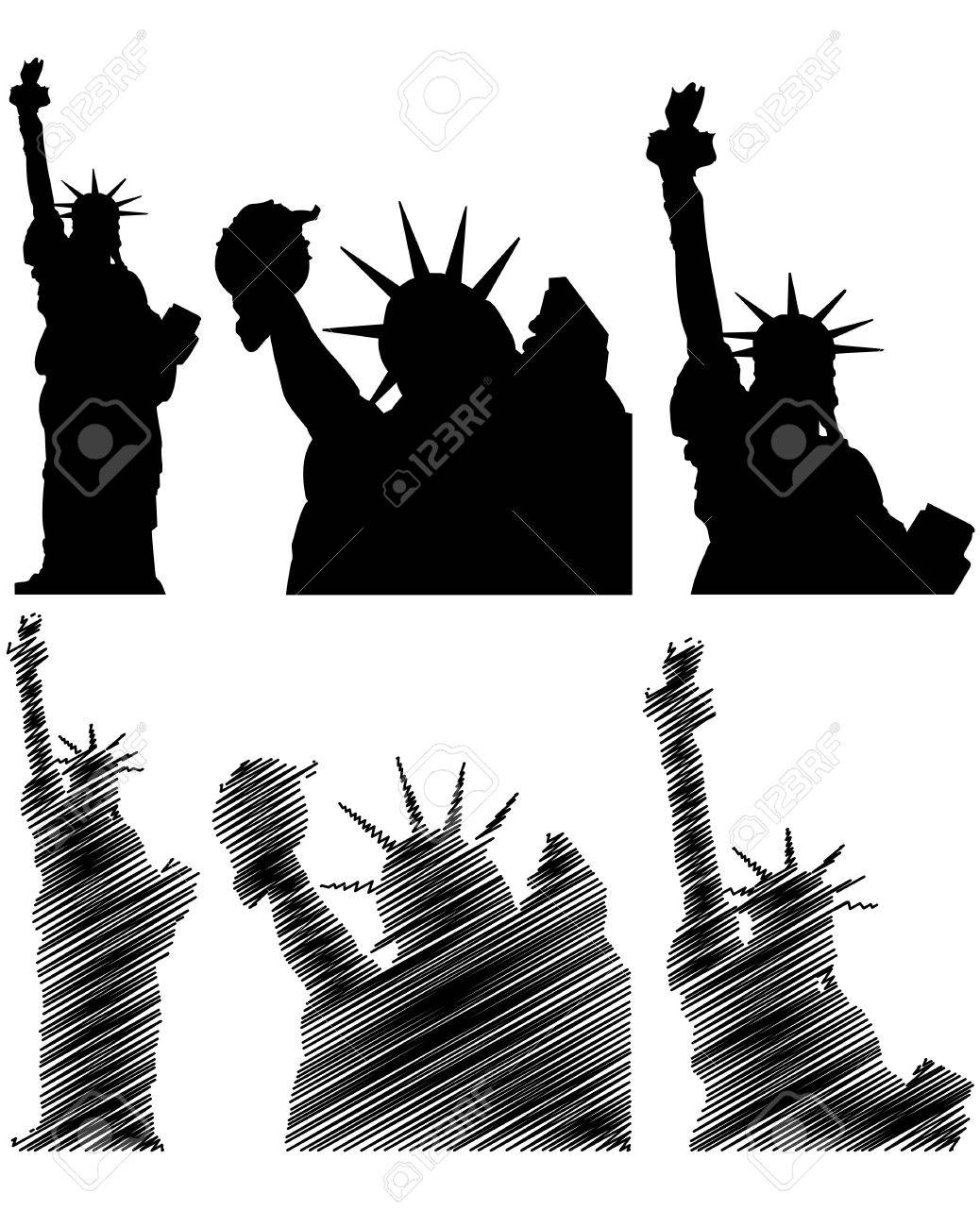 ニューヨーク自由の女神像のイラストのイラスト素材 ベクタ Image