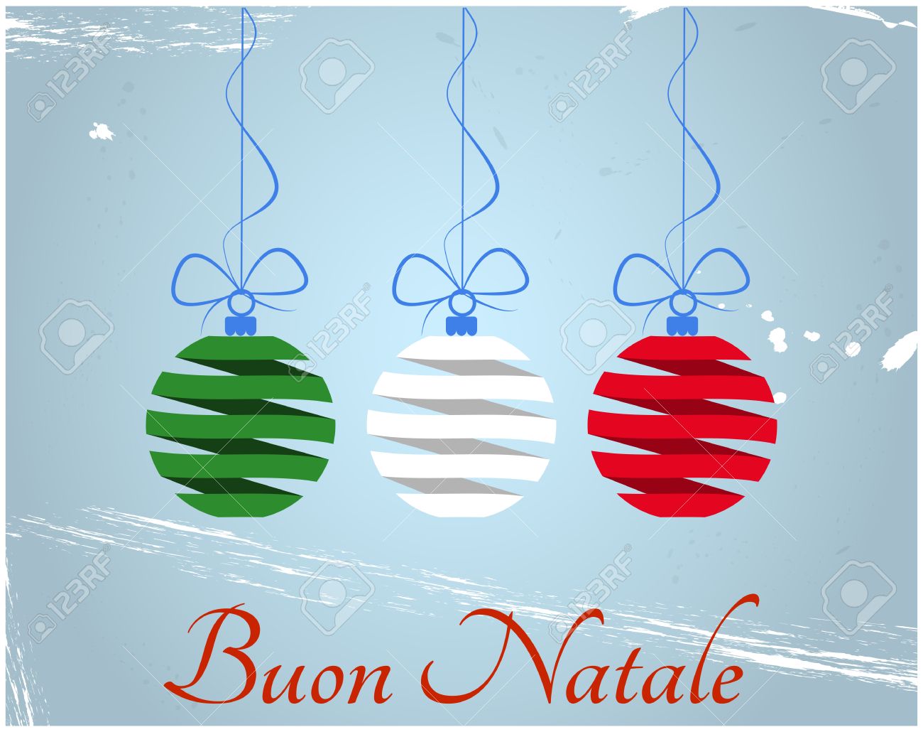 Illustration De Boules De Noel Avec Le Joyeux Noel En Italien Clip Art Libres De Droits Vecteurs Et Illustration Image
