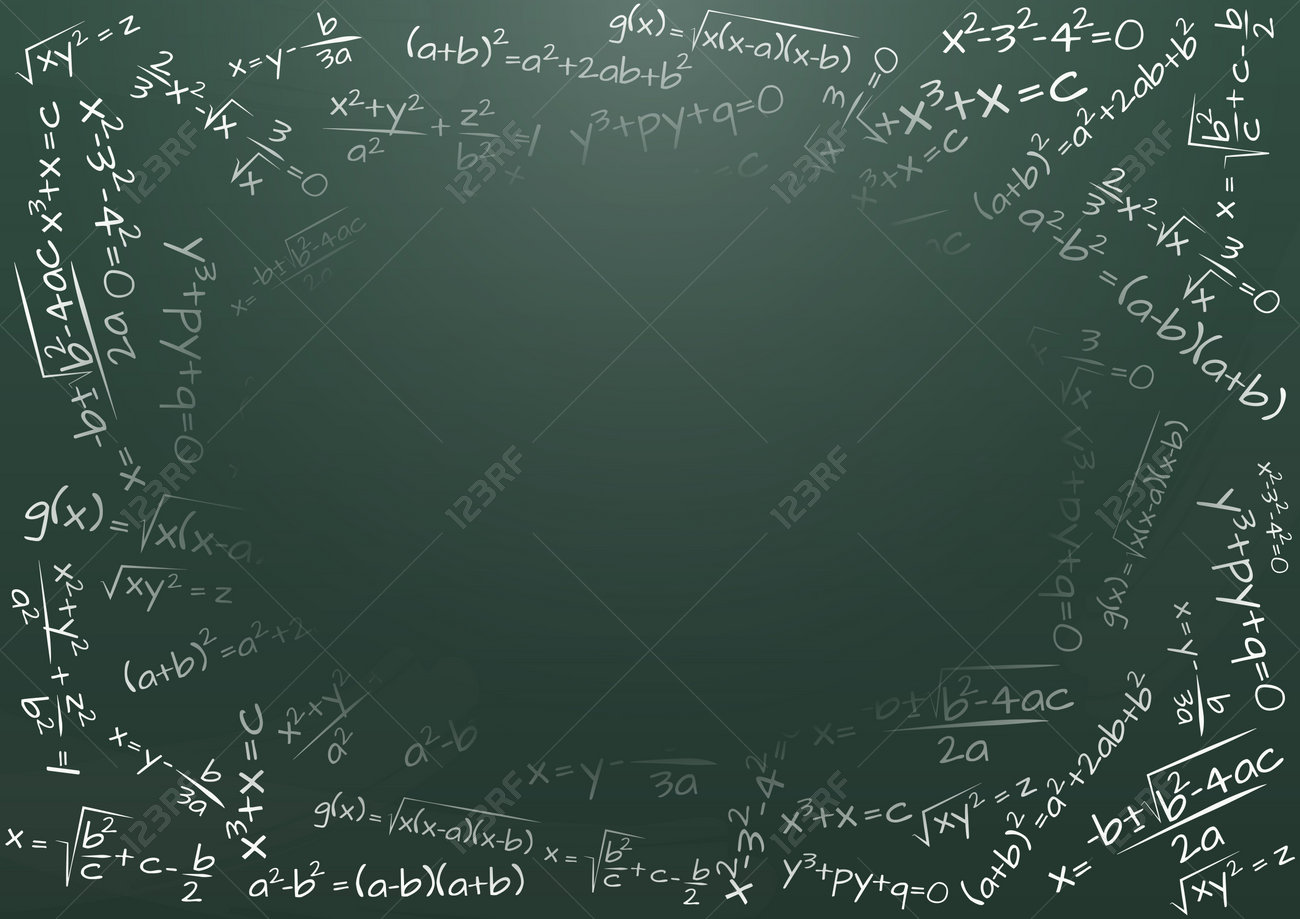 illustration of blank chalkboard with math formula royalty free chalkboard with math