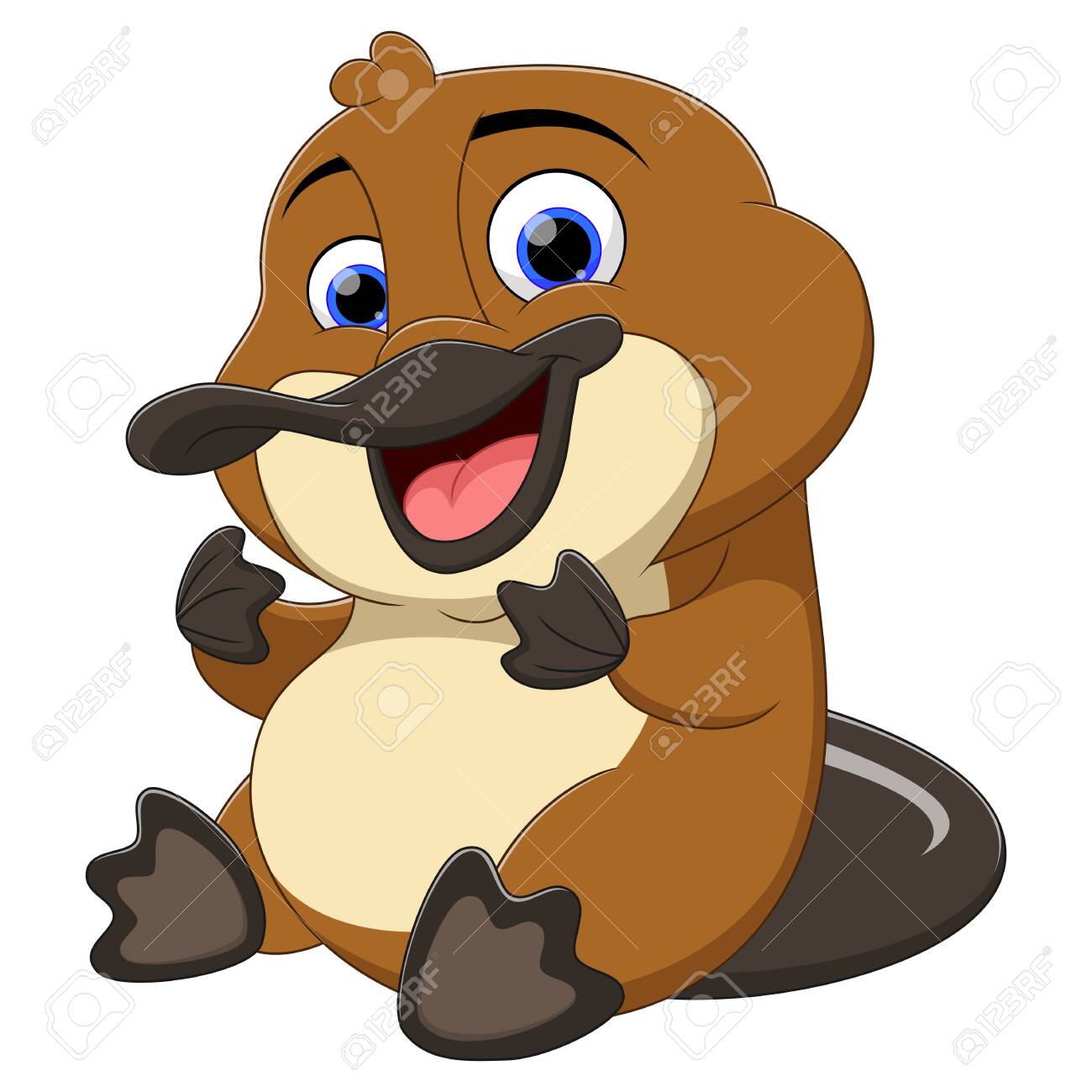 Cartoon Baby Platypus Isolated On White Background Royalty Free Cliparts Vectors And Stock Illustration Image