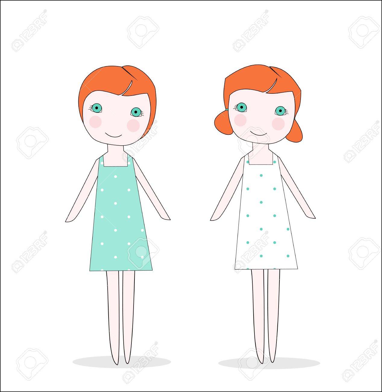 dibujos de muñecas con vestidos