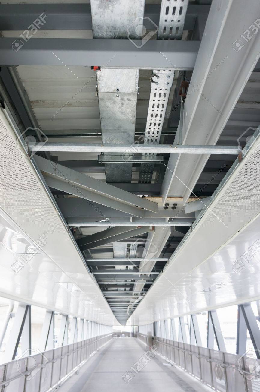 The Cable Tray And Piping Construction At Site Stock Photo