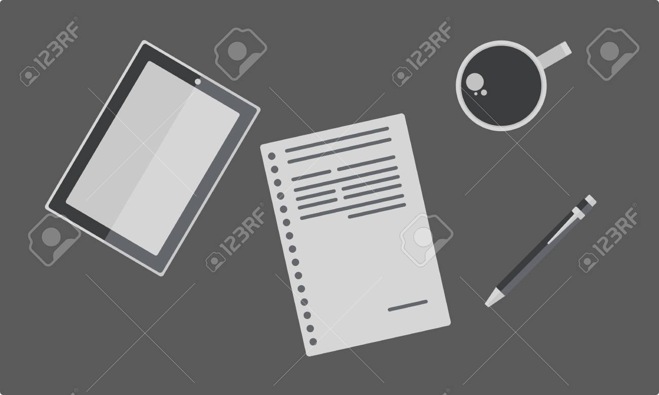 Office table with the trappings of office - 52232225 Office table with the trappings of office - 52232225