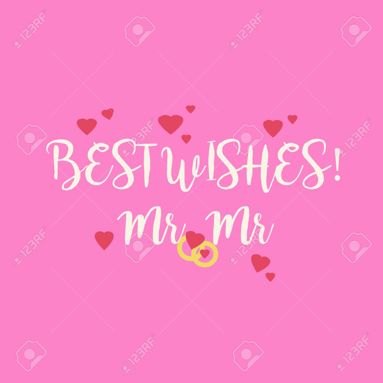 cute wedding best wishes mr mr congratulations greeting card stock