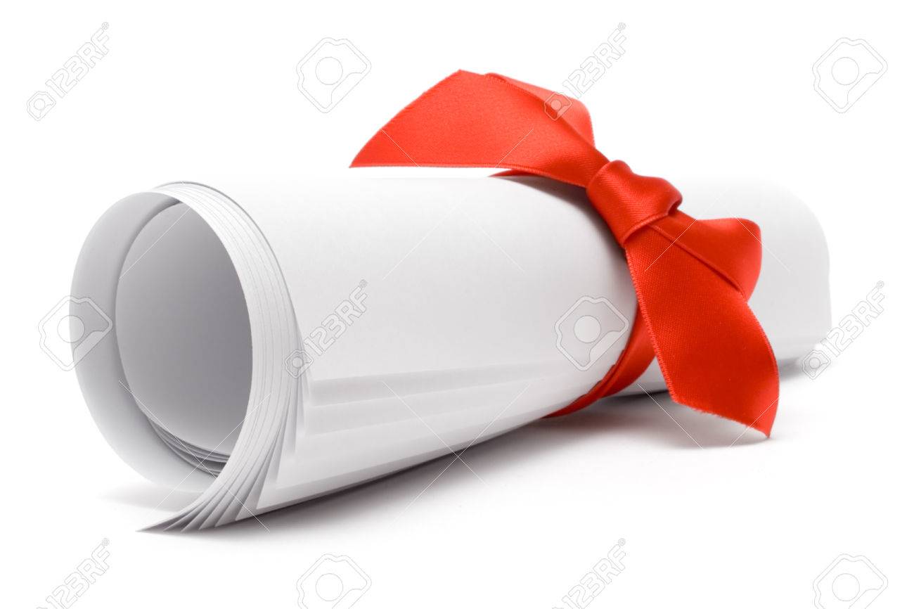 gift certificate with a red ribbon isolated on a white background ribbon certificate