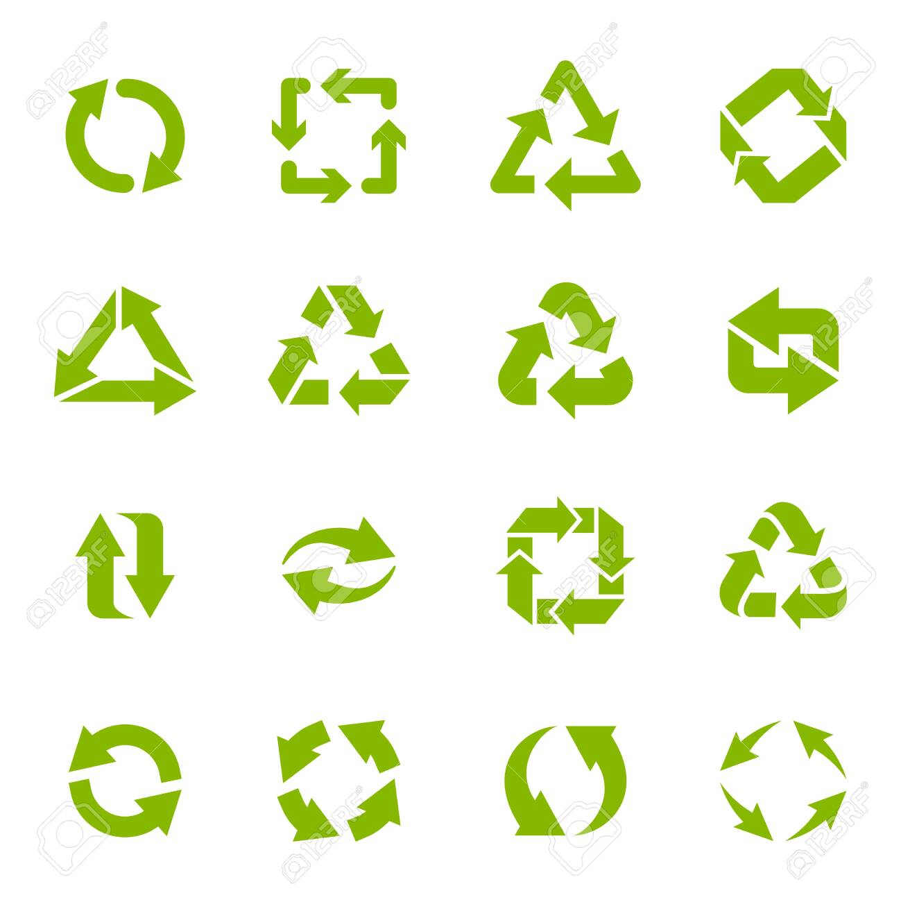 Recycle arrows. Garbage circular, triangle and square recycling icons, eco protection elements and recycled eco sign vector isolated icons set. Waste disposal alternative. Sustainable resource use - 137850744 Recycle arrows. Garbage circular, triangle and square recycling icons, eco protection elements and recycled eco sign vector isolated icons set. Waste disposal alternative. Sustainable resource use - 137850744
