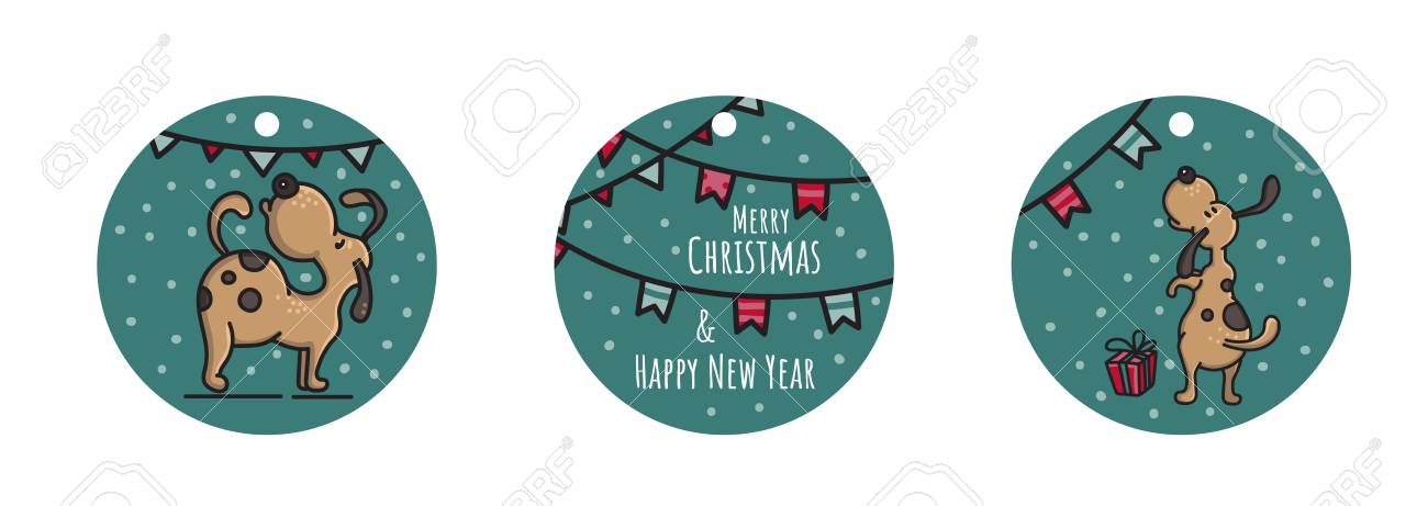 クリスマスと新年は 丸ラベル ステッカーのセット 手描き落書きベクトル イラストかわいい犬 ギフト フラグ ガーランドと雪で のイラスト素材 ベクタ Image クリスマスと新年は 丸ラベル ステッカーのセット 手描き落書きベクトル イラストかわいい犬 ギフト フラグ ガーランドと雪で のイラスト素材 ベクタ Image